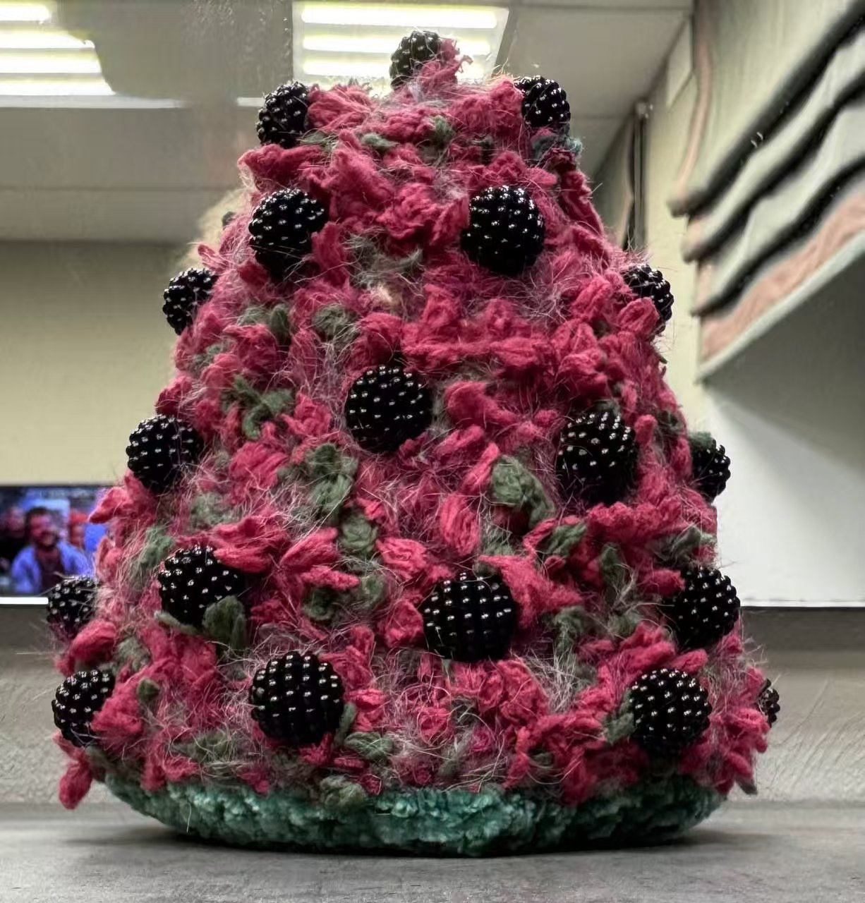 Lamur fancy boucle yarn — finished knitted piece